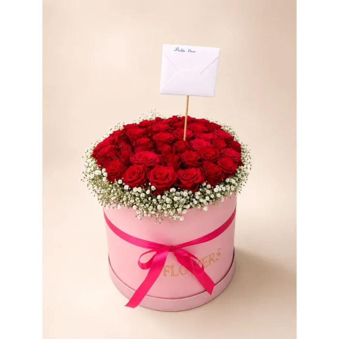 Romantik Dokunuş Kutuda Gül ve Çikolata